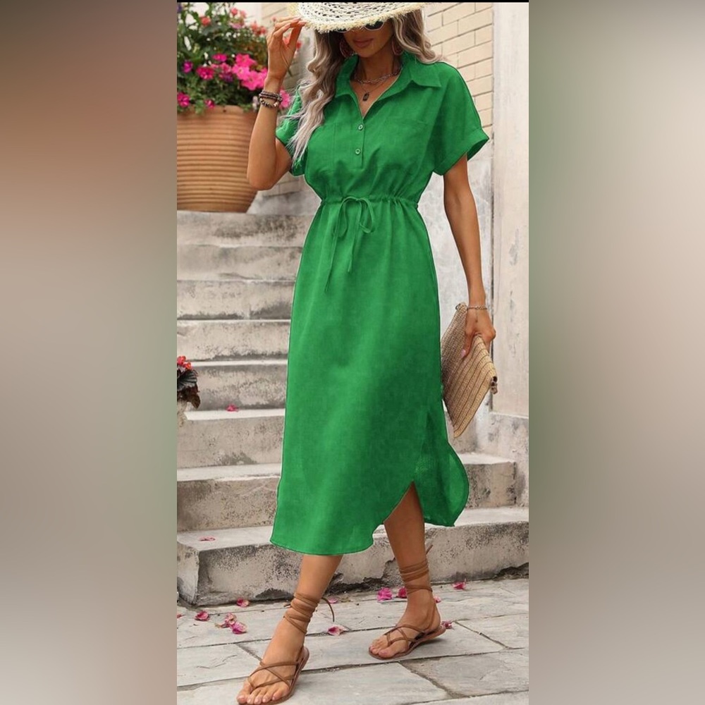 SHEIN Green Midi Dress